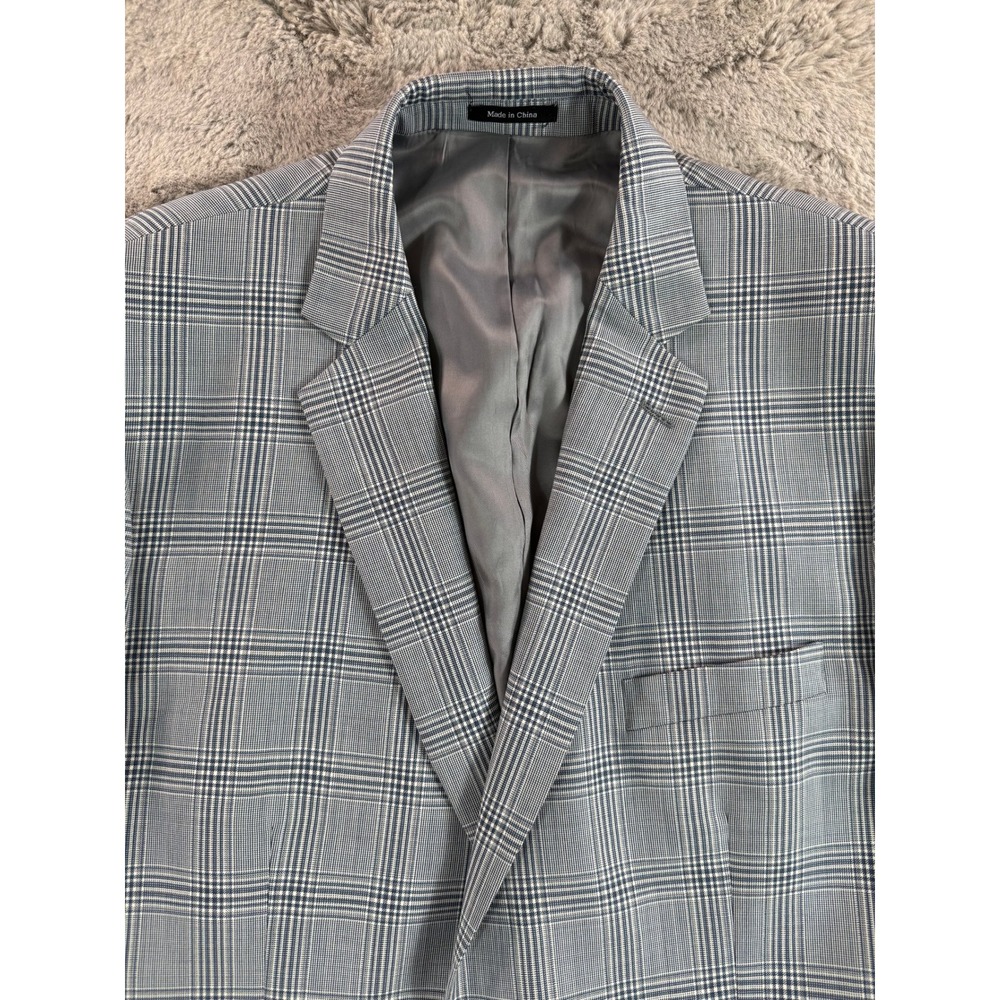 Joseph & Foress Gold Classic Fit Plaid Blazer Jacket Men Size 48 Long Wool Blend